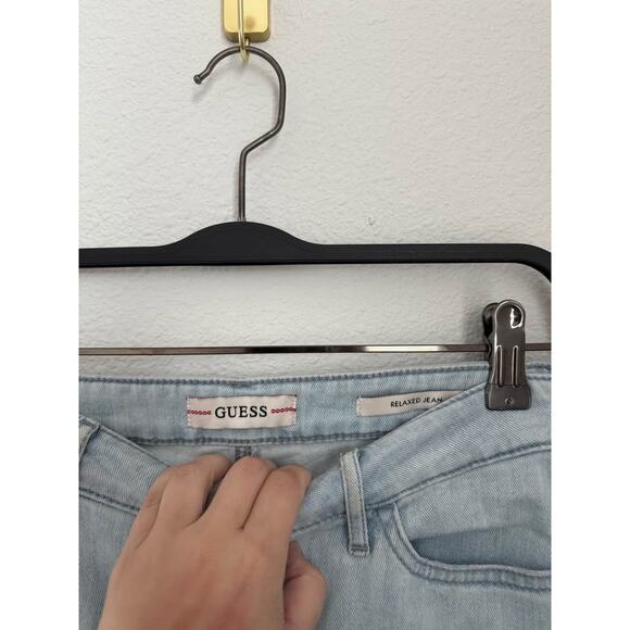 Guess Women’s Sequin Y2K Relaxed Fit Distressed Denim Jeans Sz 27 NWT - Picture 3 of 9